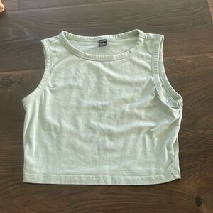 Green cropped tank